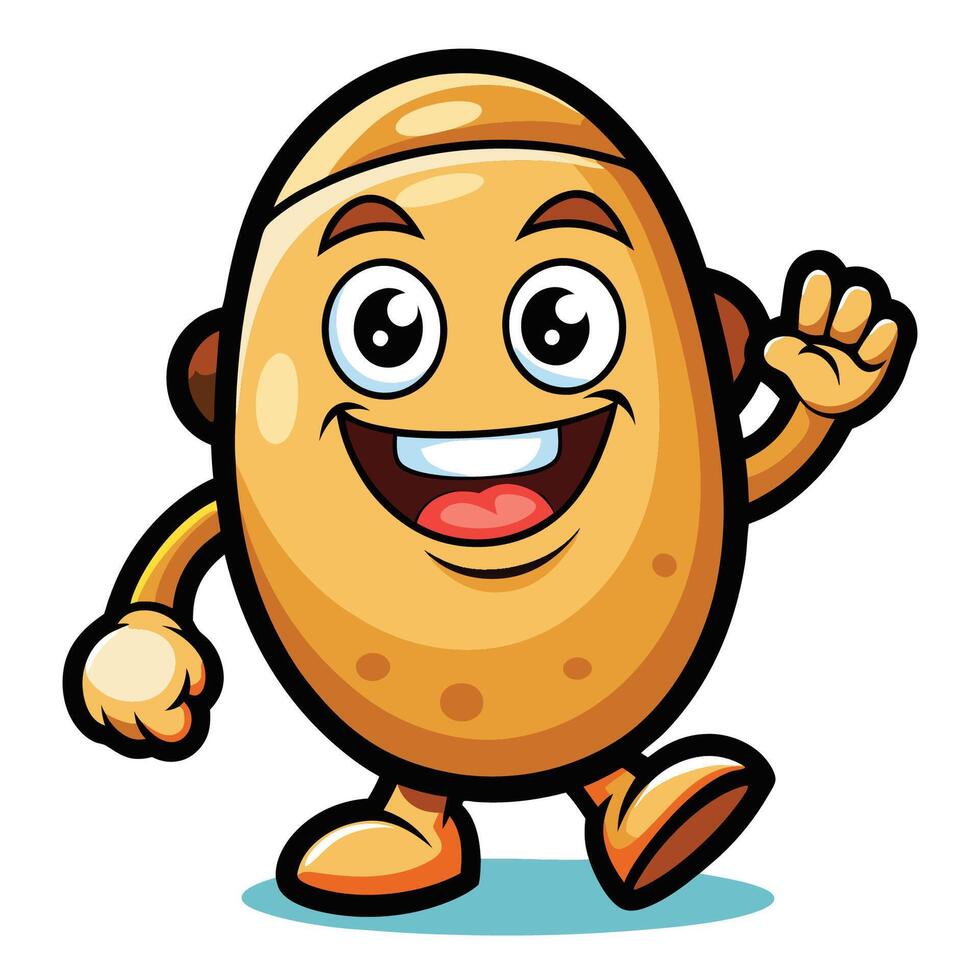 Cartoon Potato Character with Delicious Expression for Logo or Mascot vector
