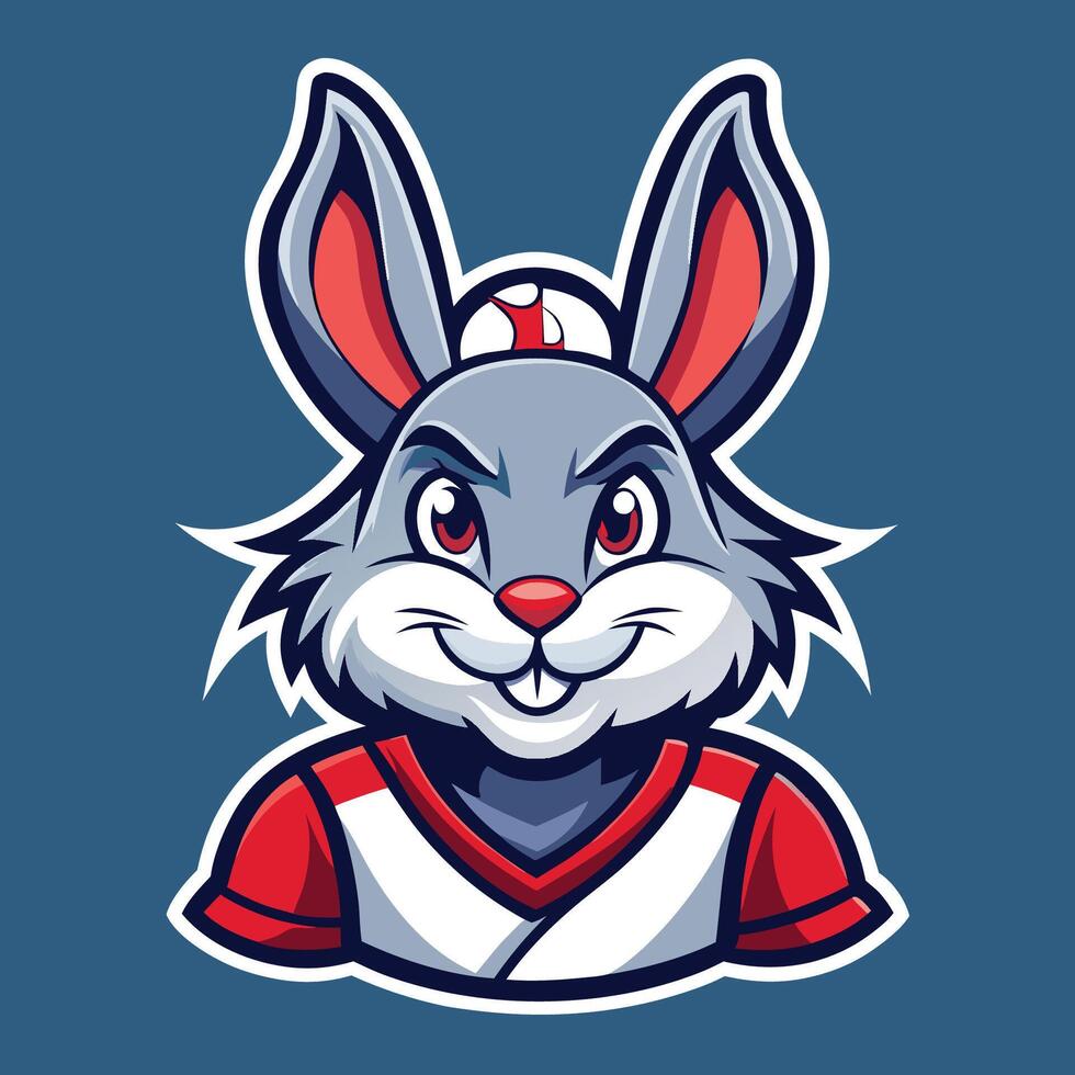 Modern Illustrative Mascot Logo Featuring a Vibrant Rabbit Mascot vector