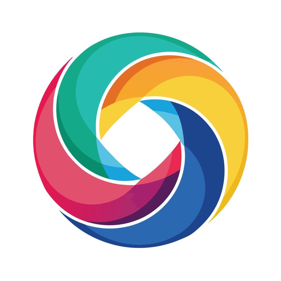 Abstract Overlapping Circles with Vibrant Color Palette Logo Icon vector