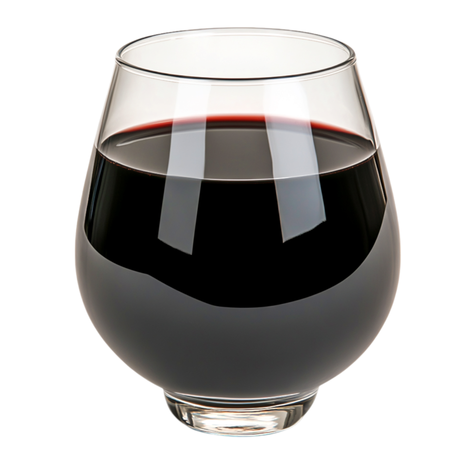 Elegant Glass of Red Wine with Deep Color and Smooth Surface Reflecting Light png