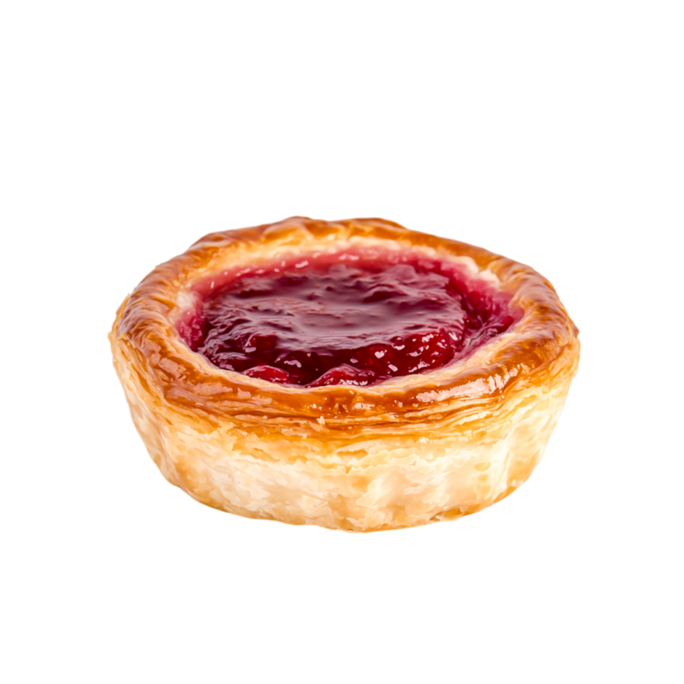 Freshly Baked Pastry Tart with Vivid Red Jam Filling on png