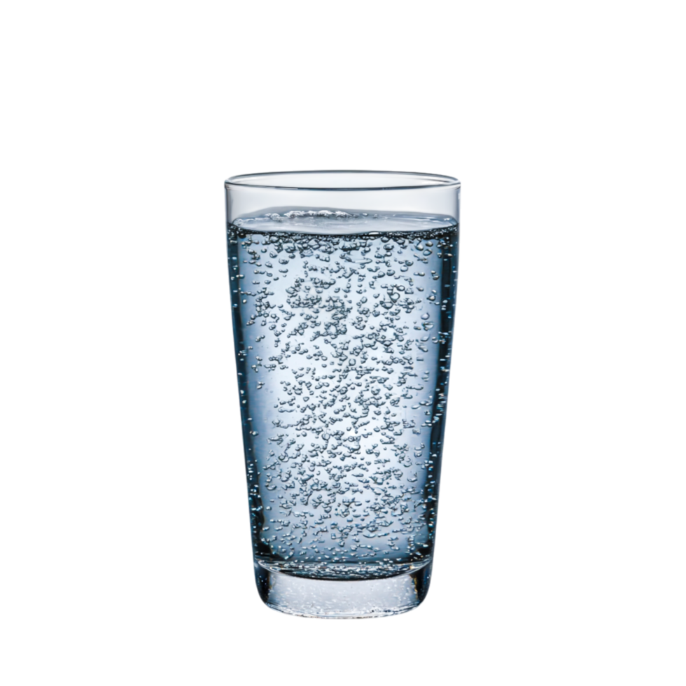 Glass with Sparkling Water and Air Bubbles png