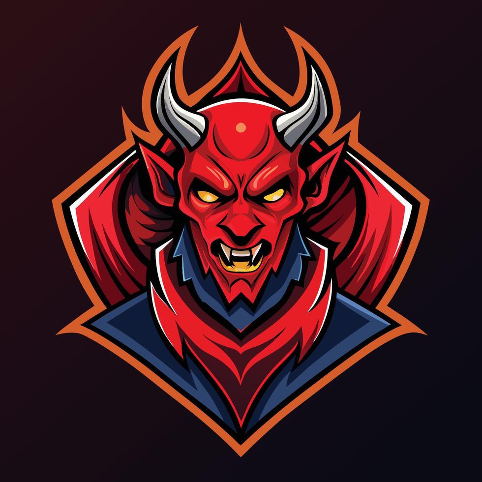 Fierce Devil Mascot Logo with Modern Illustrations for Business and Entertainment vector