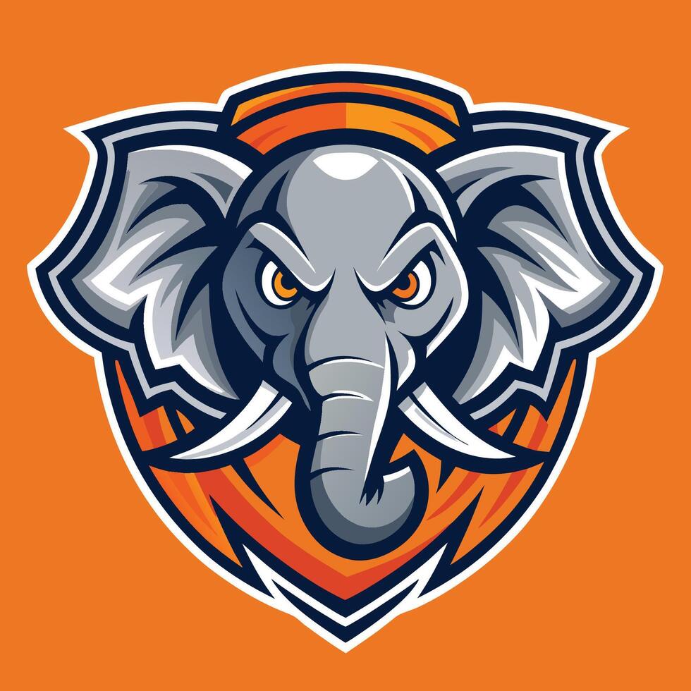 Majestic Elephant Mascot Logo with Abstract Background vector