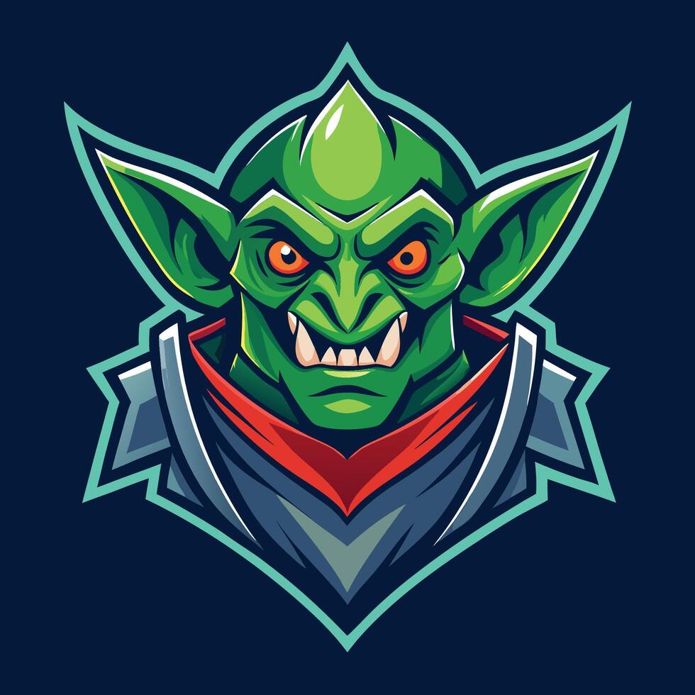Modern Illustrated Logo Featuring a Goblin Mascot Character vector