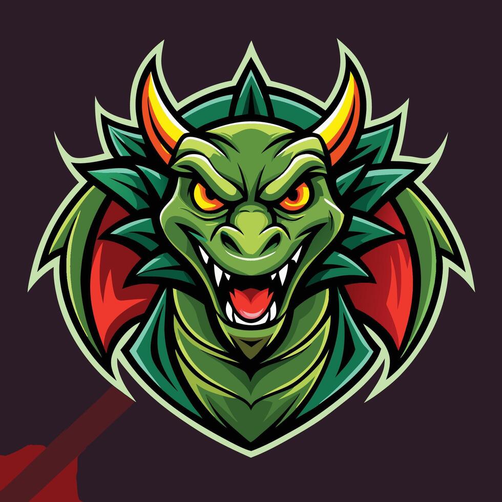 Majestic Dragon Mascot Logo with Modern Illustration vector