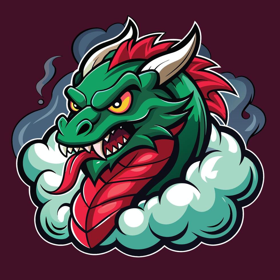 Fierce Dragon Esport Logo Character with Intricate Details for Sports Gaming and Team Identity vector