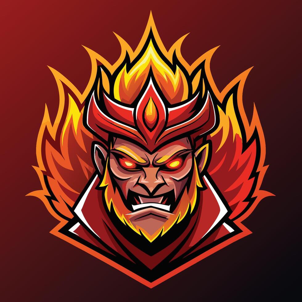 Fiery Blaze An Esports Mascot Logo for a Reigning Monarch vector