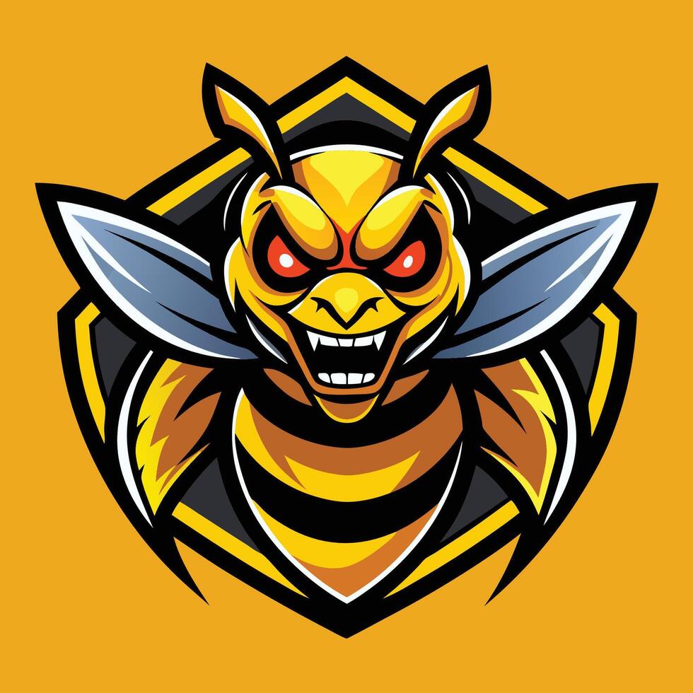 Enraged Bee Esport Mascot A Bold and Fierce Logo vector