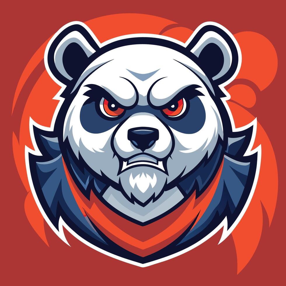 Ferocious Angry Panda E Sports and Sports Team Mascot Logo vector