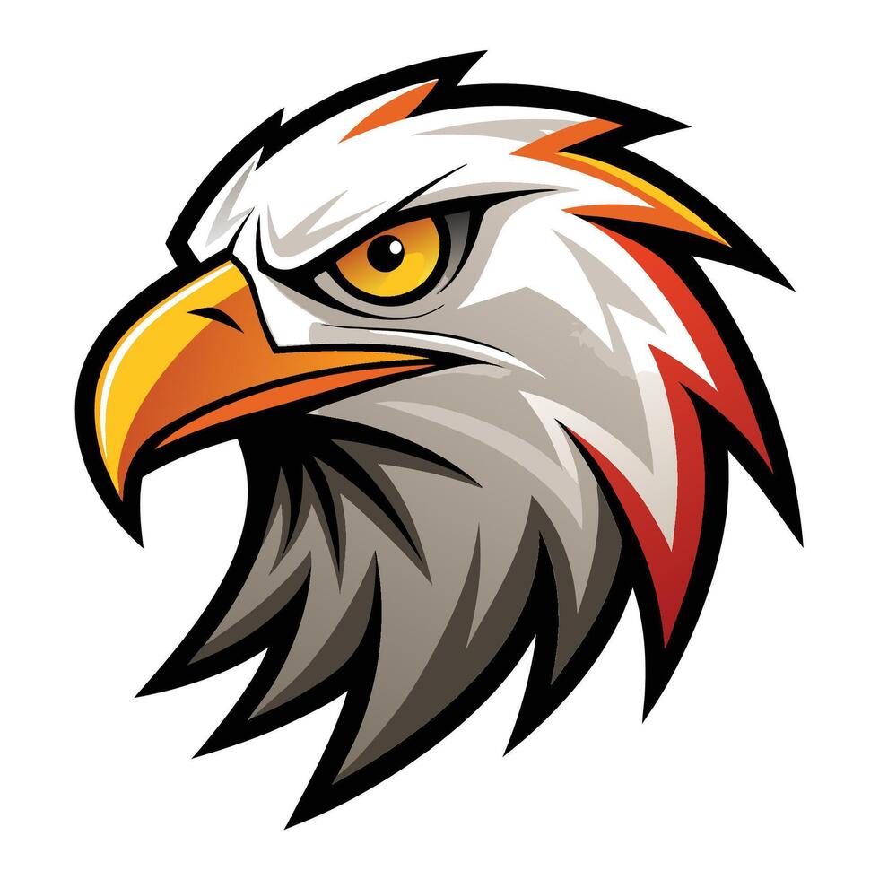 Abstract Majestic Head of an Eagle or Hawk Isolated on a White Background vector