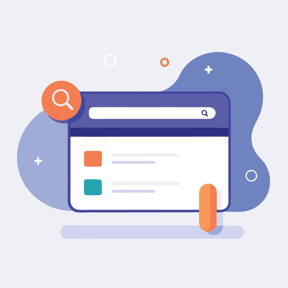 Search Bar with Instant Suggestions and Pop Up Dropdown List Functionality vector