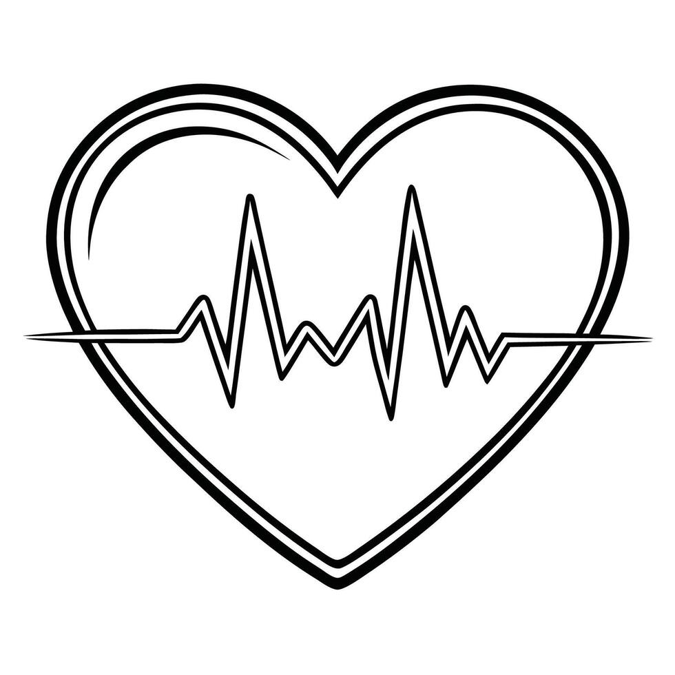 Icon with a Heartbeat Pulse Symbol on a Trendy Background vector