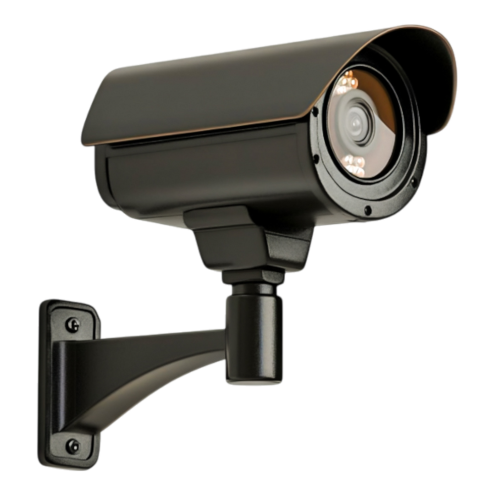 Realistic Security Camera Mounted on Wall for Surveillance and Safety Monitoring png