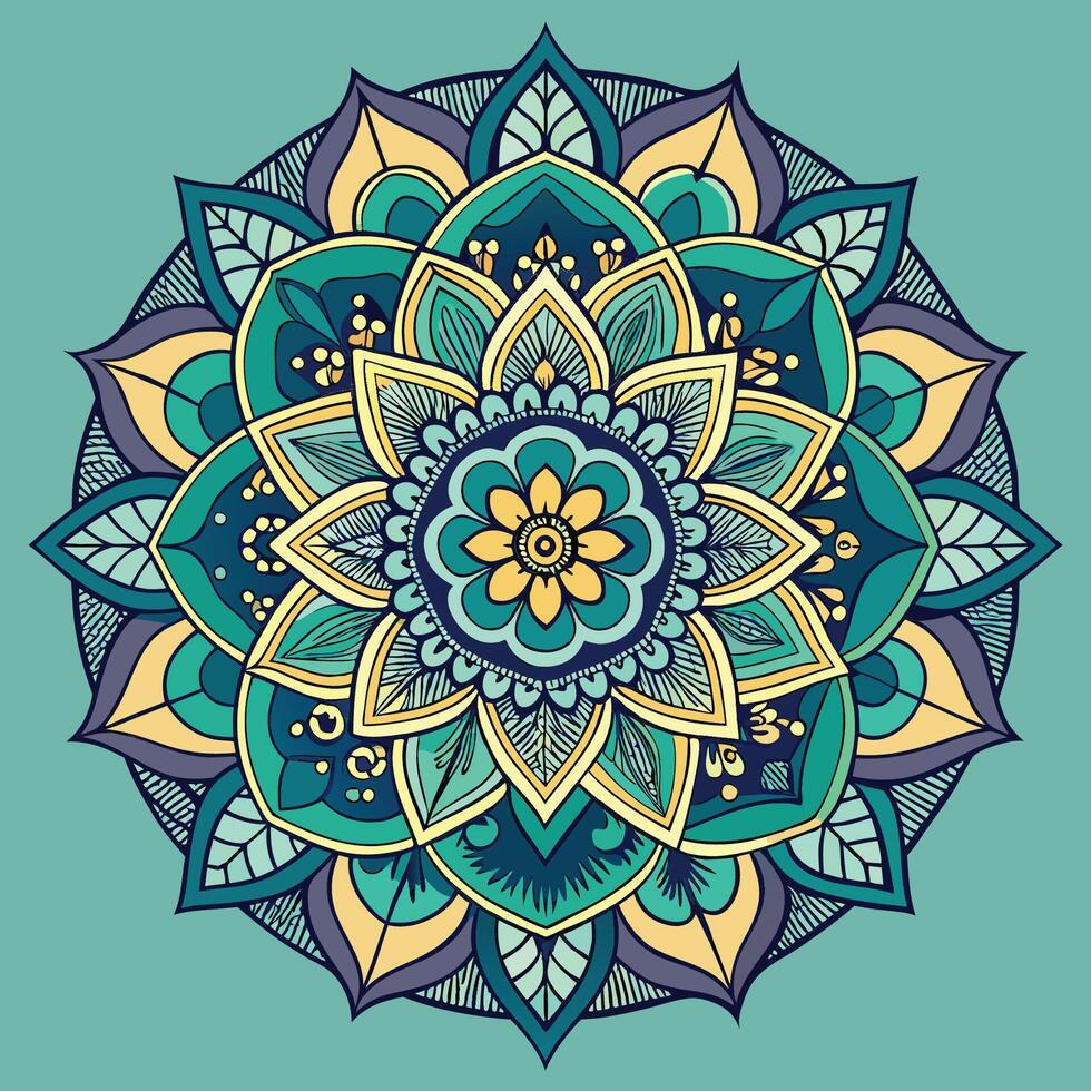 Serene Mandala Zen Floral Pattern for Background and Banners vector