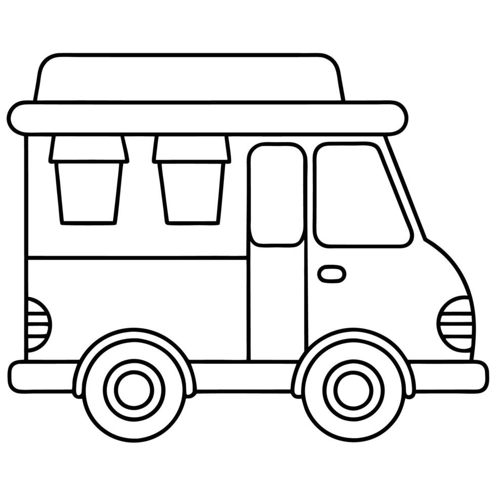 Retro Illustration of an Ice Cream Truck with Fun Food Design vector
