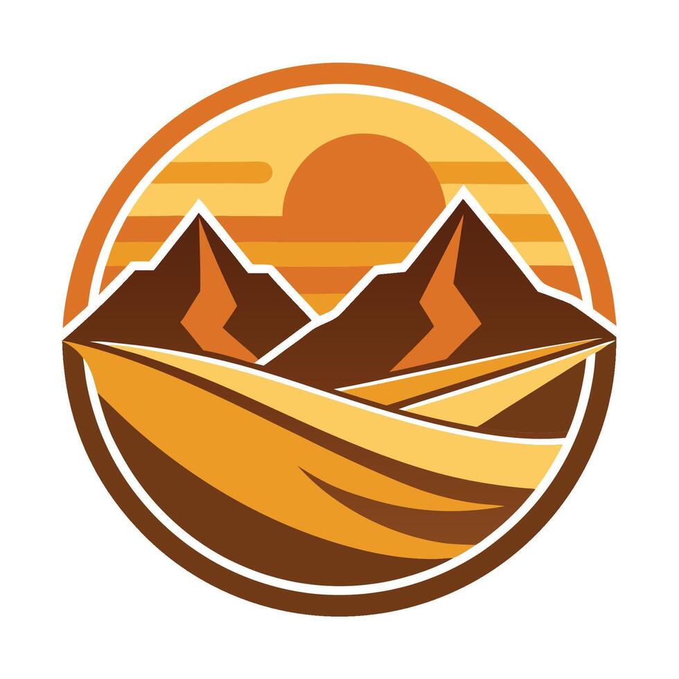 Scenic Mountain Landscape with Sun Shining Bright vector