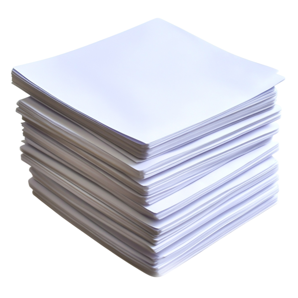 Stack of Blank Sheets of Paper Ready for Printing or Writing png