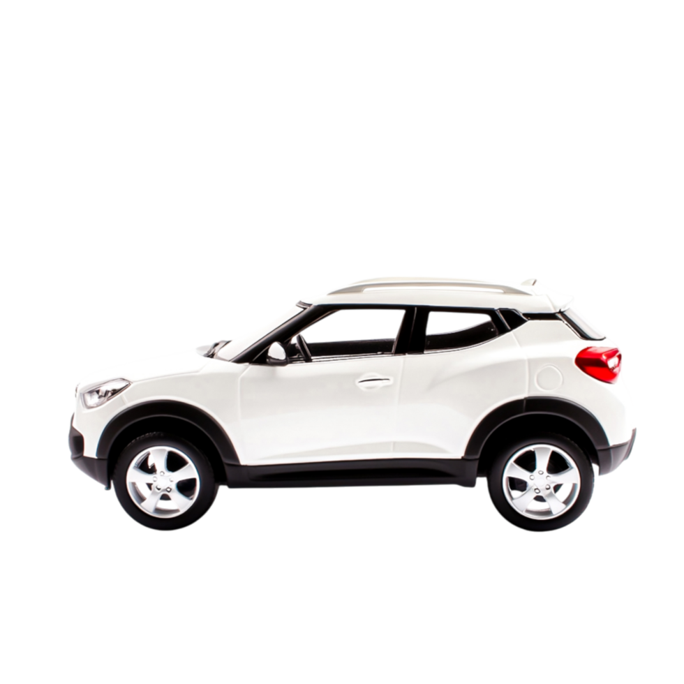 White Compact SUV Side View Plain Background with Clean Lines and Detail png