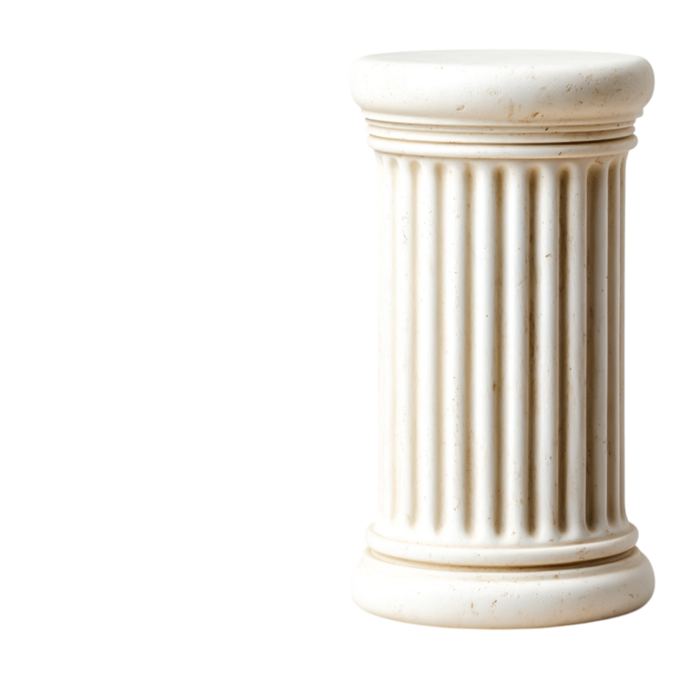 Elegant White Column with Fluted Design, png
