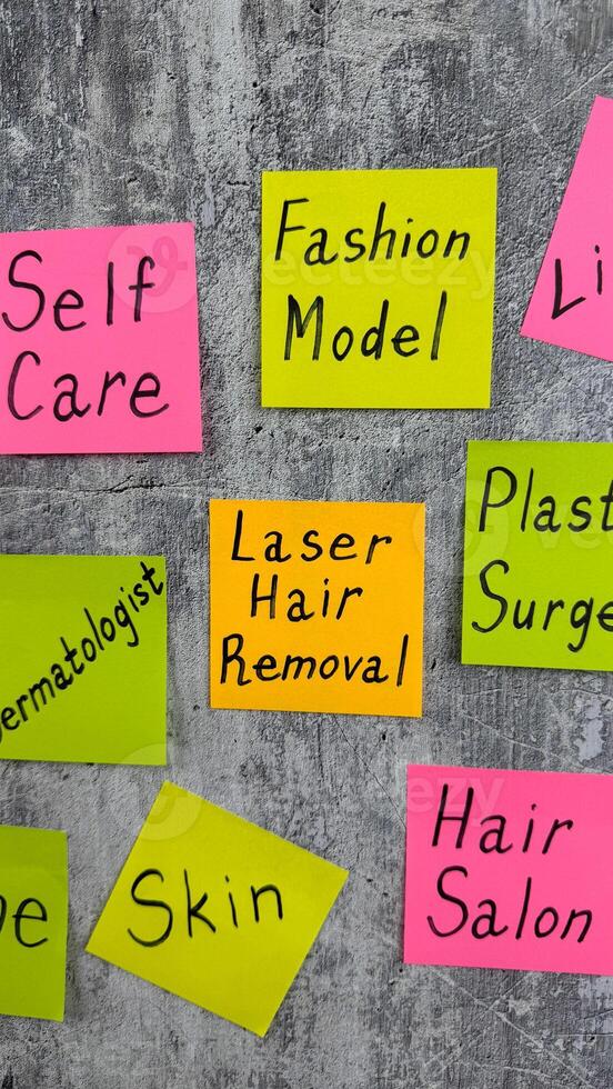 Daily body care to do list. Maintaining healthy skin in the fashion and beauty industry. The concept of complexity of routine for beauty and attractiveness of girl photo