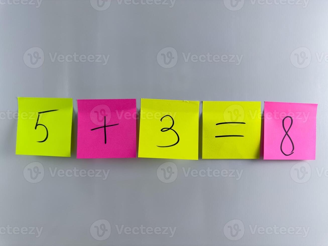 Colored cards with numbers for teaching young children mathematics photo