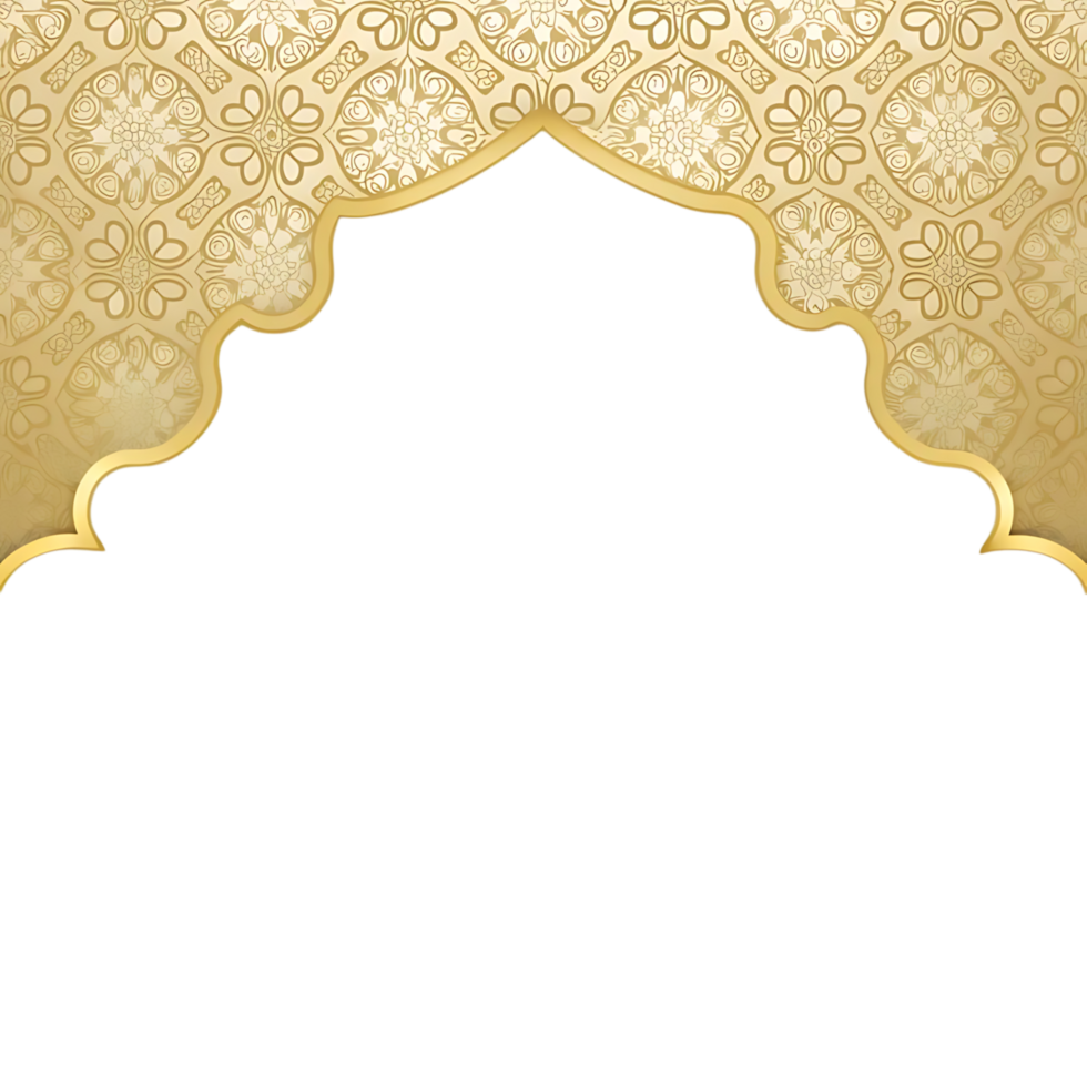 Elegant Golden Frame with Intricate Floral Pattern on transparent Background Ideal for Invitations Cards and Certificates png