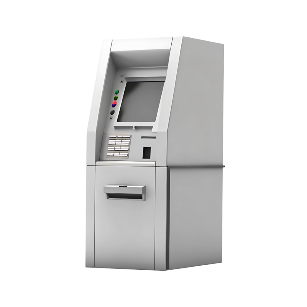 Modern ATM Machine Isolated on transparent Background 3D Render png