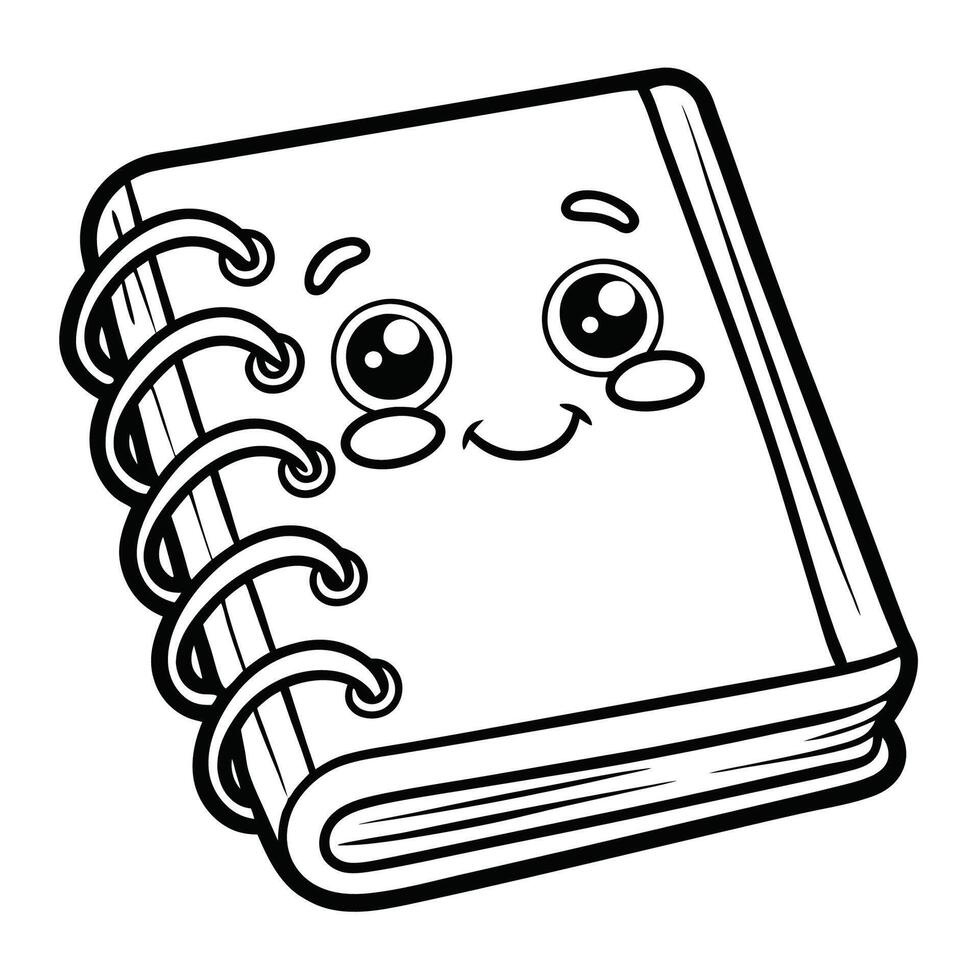 Adorable Wire Bound Notebook Illustration with Isolated Background vector
