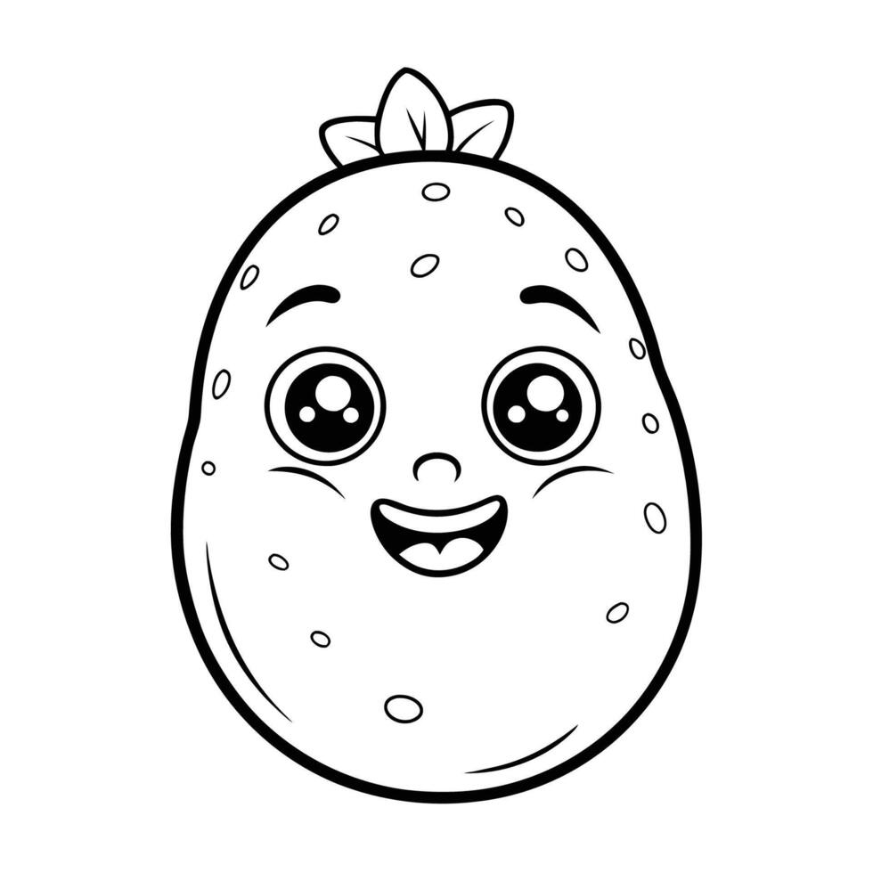 Printable Potato Outline for Art Coloring and Illustration Projects vector