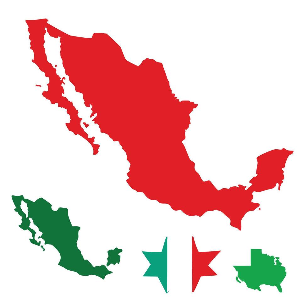 Comprehensive Mexico Region Silhouettes and Blank Map Set for Design and Education vector