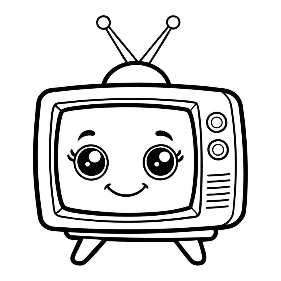 Charming Illustration of an Adorable Television in a Pristine White Space vector