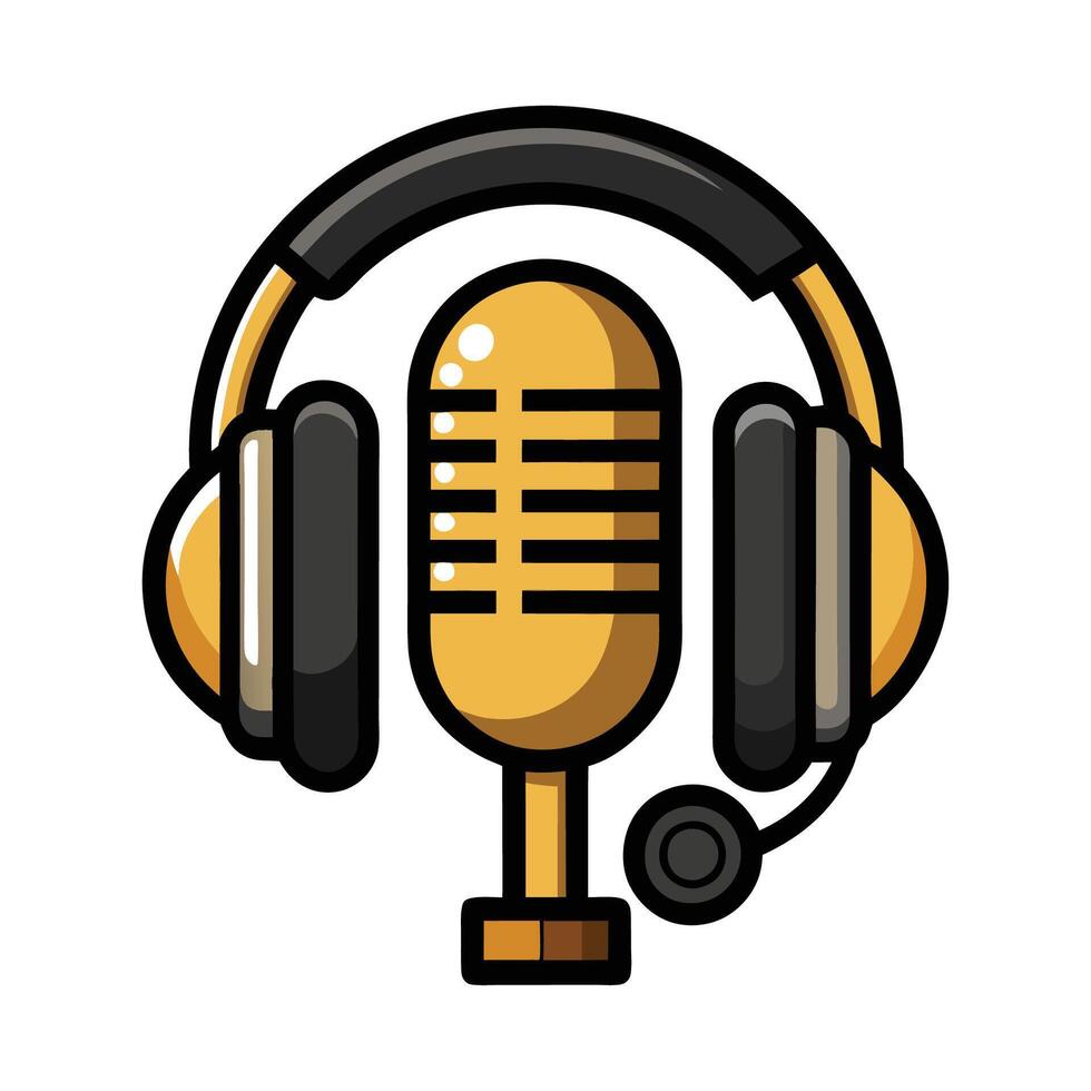 Professional Broadcast Microphone Set for Stylish Audio Recordings vector