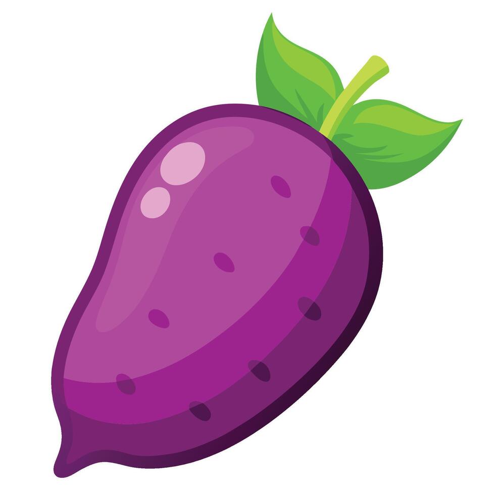 Cartoonish and Adorable Purple Sweet Potato Illustration vector
