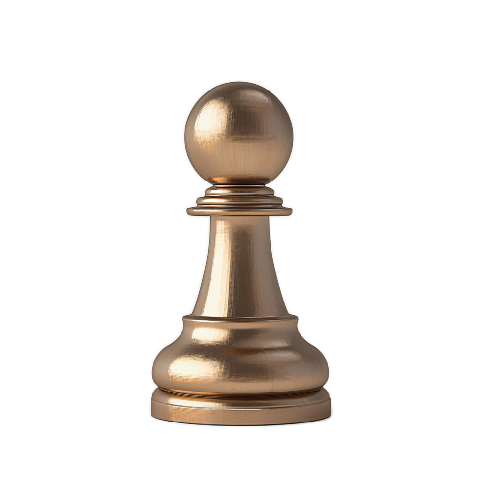 Elegant Bronze Pawn Chess Piece with Smooth Surface and Shiny Finish png