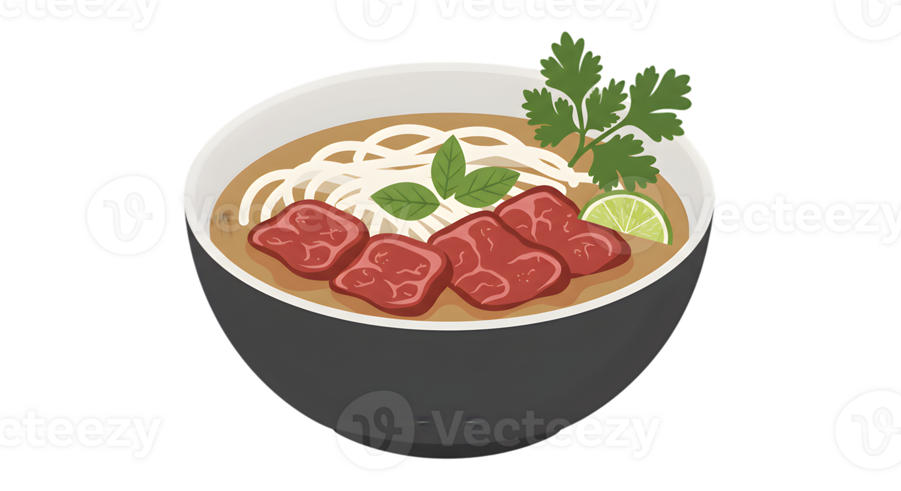 Pixel Art Pho Noodle Soup In Bowl png