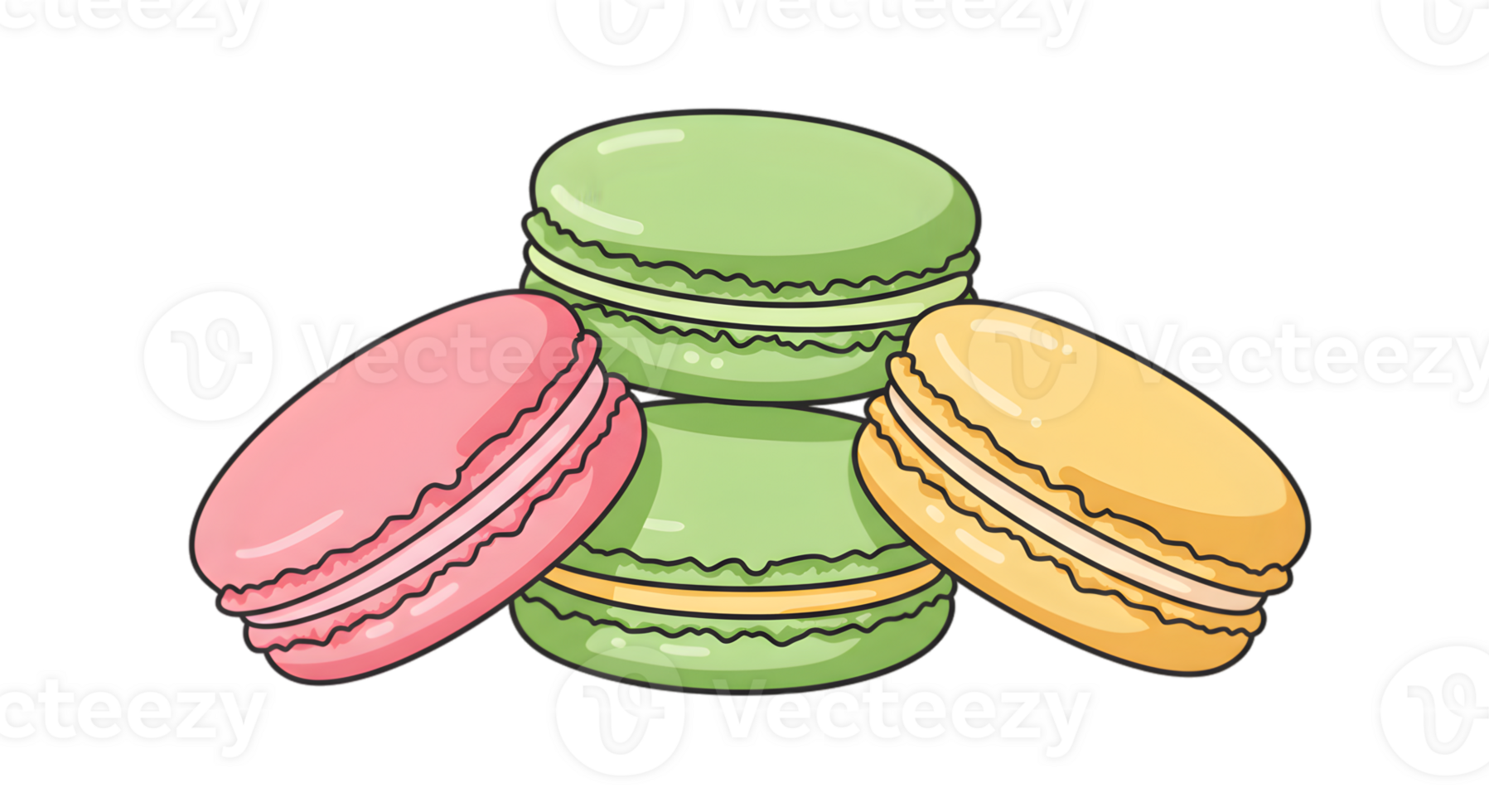 Stacked Colorful Macarons Dessert png