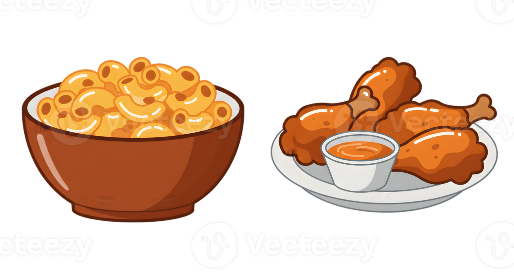 Pixel Art Macaroni And Cheese And Fried Chicken png