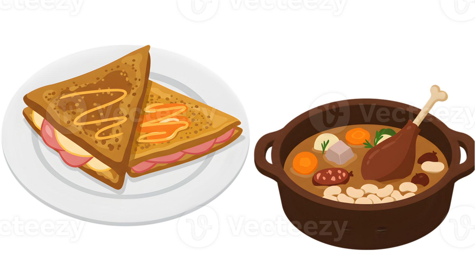 Pixel Art Sandwich And Soup Illustration png