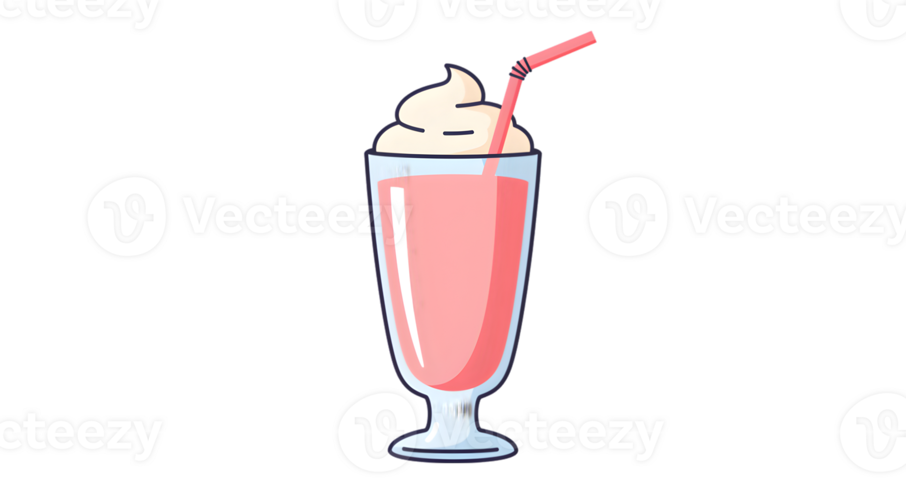 Pixel Art Pink Milkshake with Whipped Cream png