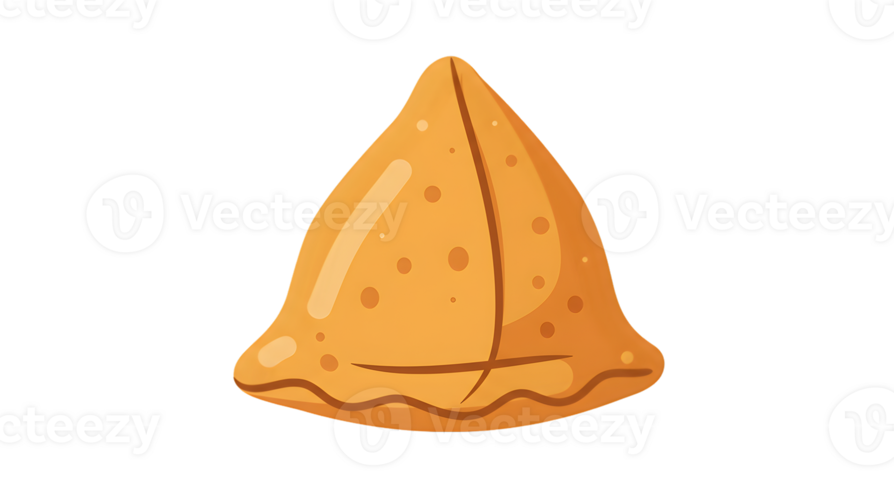 Orange Triangle Shaped Fried Pastry Food Illustration png
