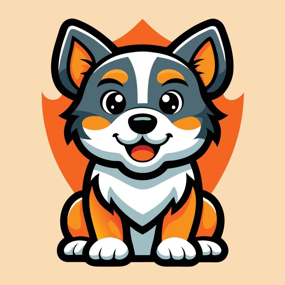 Cute and Simple Puppy Mascot Logo Illustration Template vector