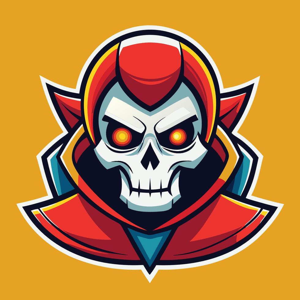 Skull Mascot Cartoon Stylized Logo Illustration for Business or Esports vector