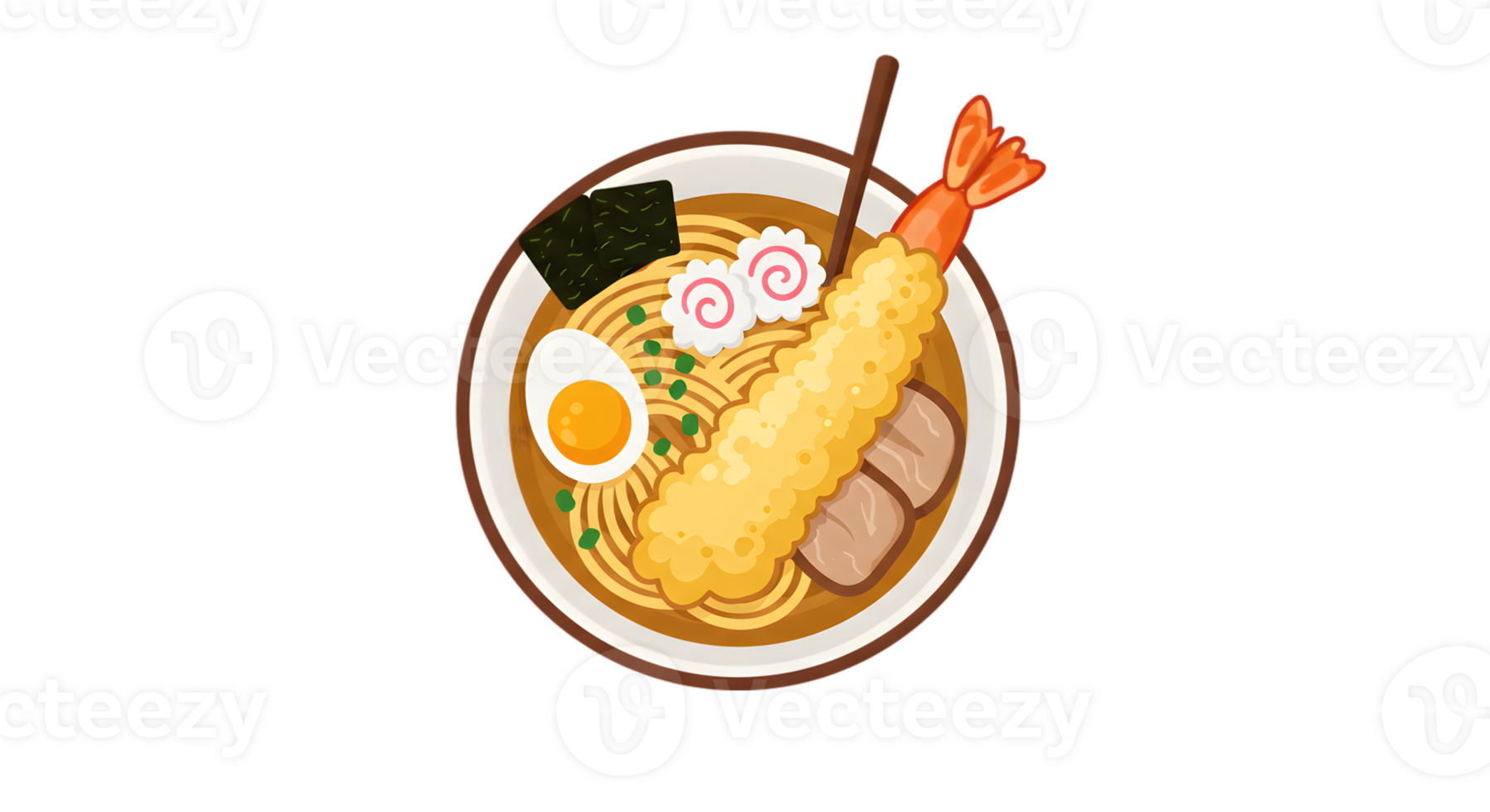 Pixel Art Ramen Dish With Shrimp Tempura png