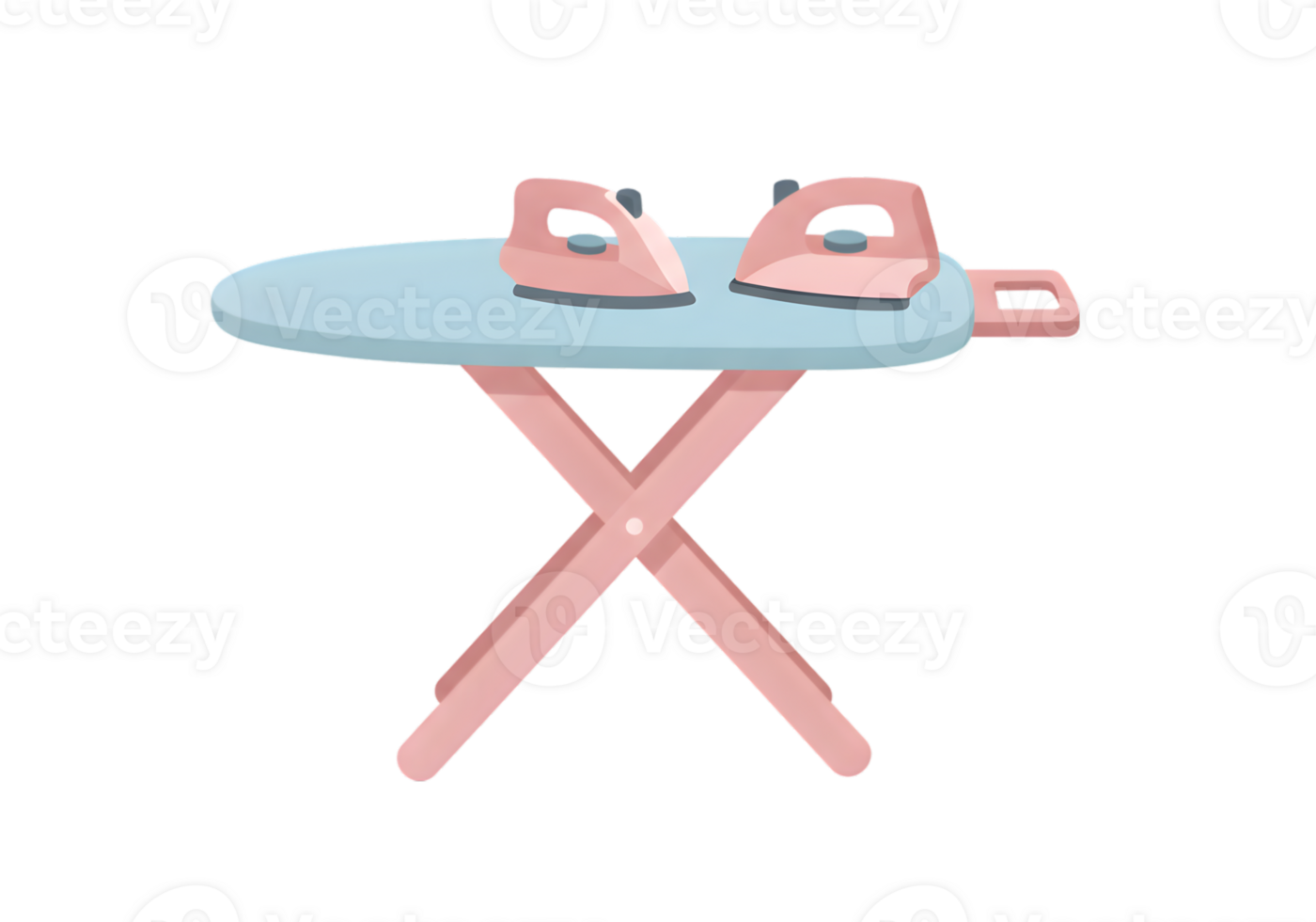 Pink And Light Blue Ironing Board Illustration png