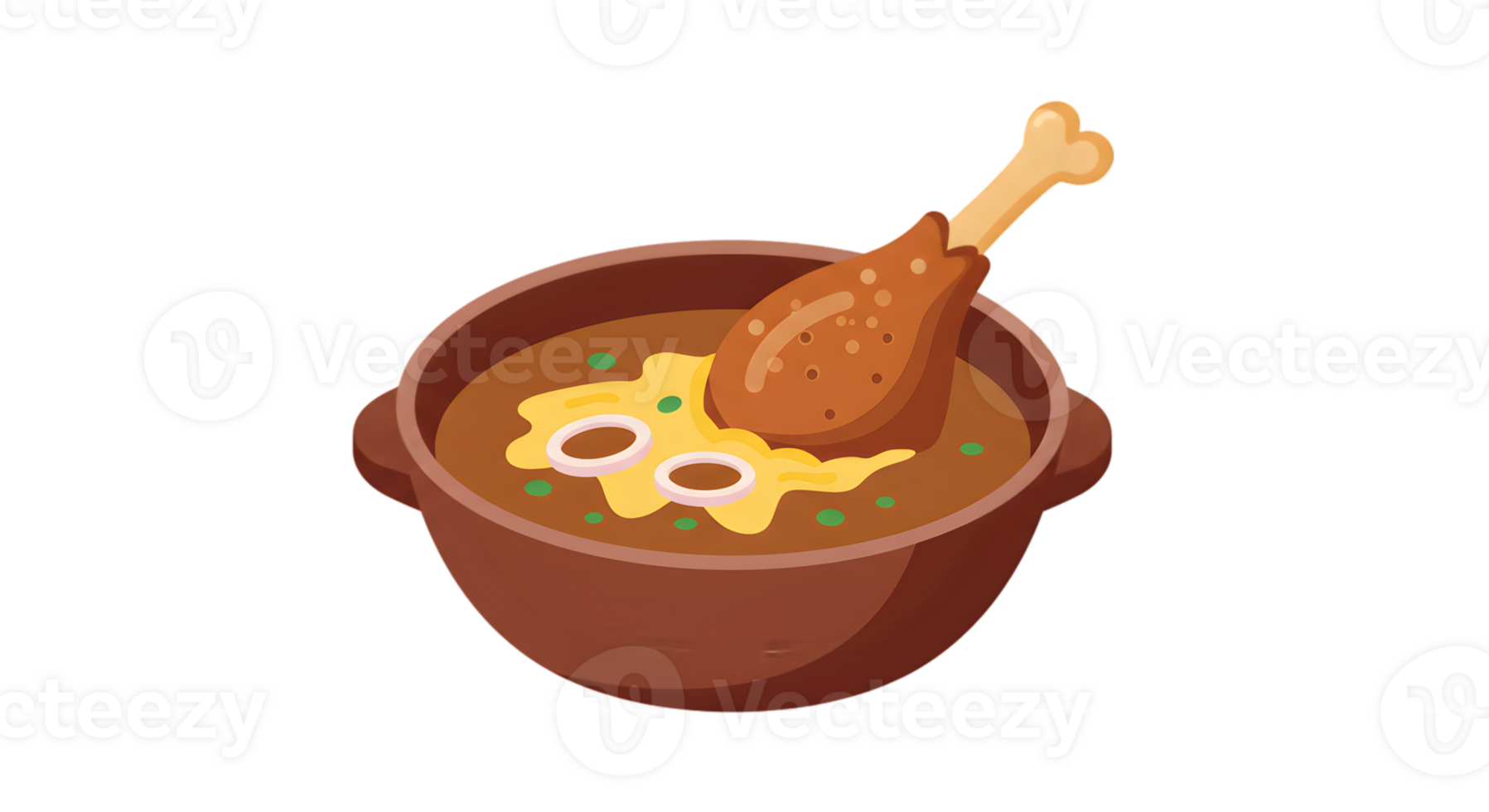 Chicken Soup In Clay Pot Illustration png