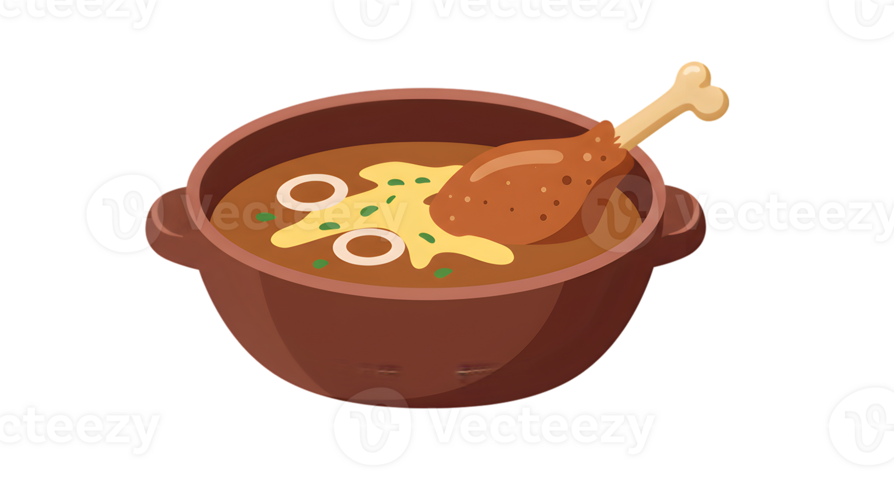 Pixel Art Chicken Soup In Rustic Bowl png