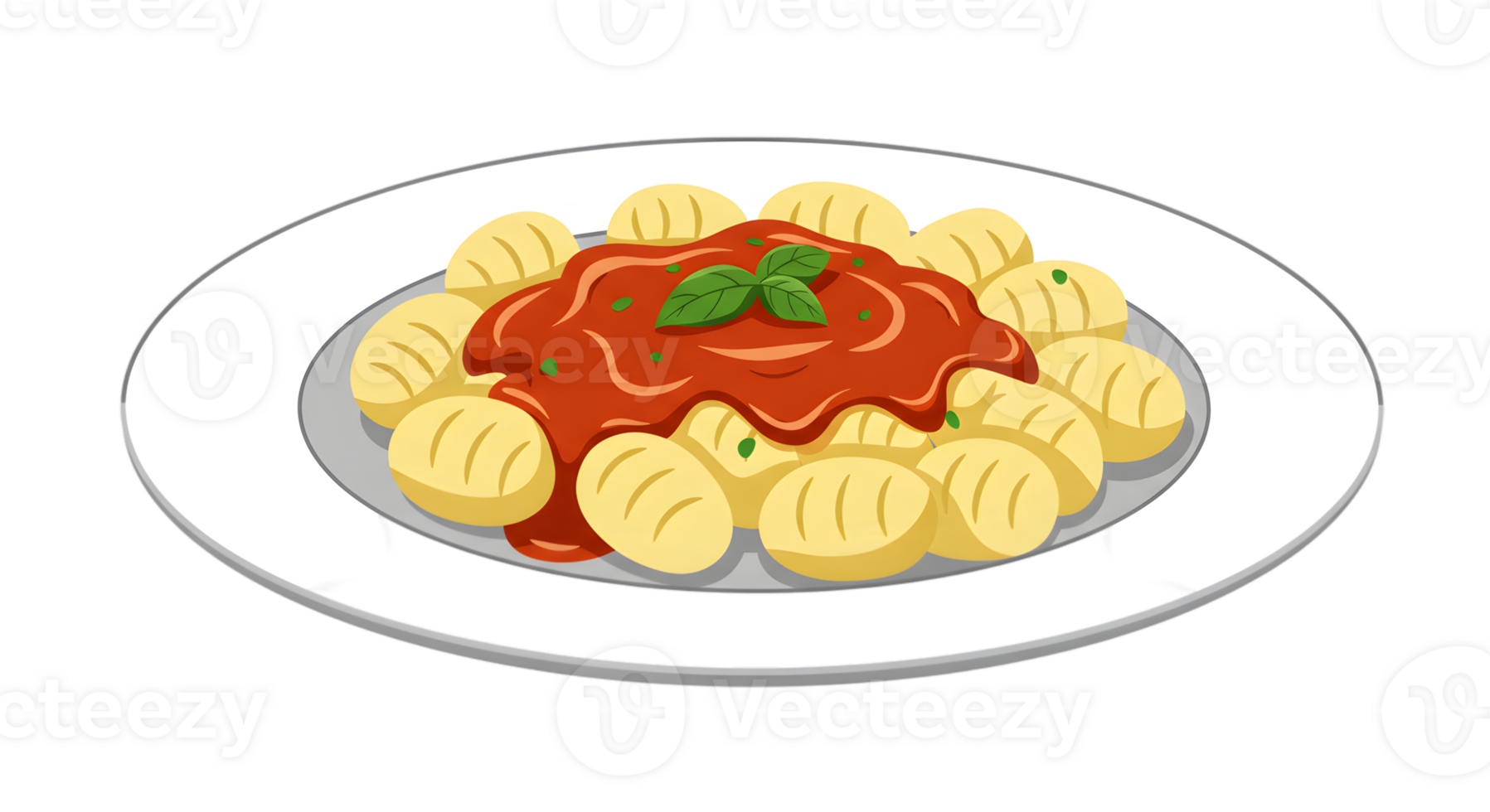 Pixel Art Gnocchi Dish With Tomato Sauce png