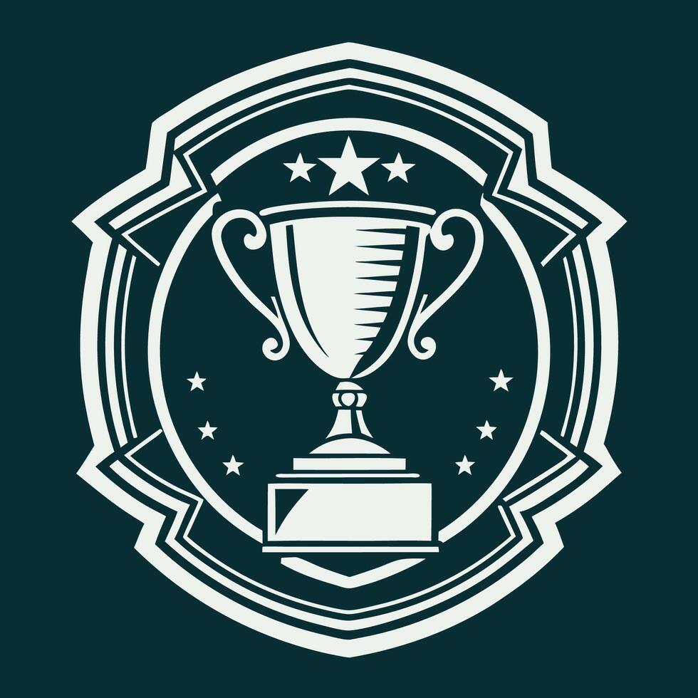 Template of Trophy Tournament Badge Logo for Design and Decoration vector
