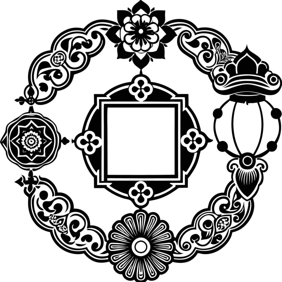 Traditional Chinese Festive Ornament with Intricate Decorative Patterns vector